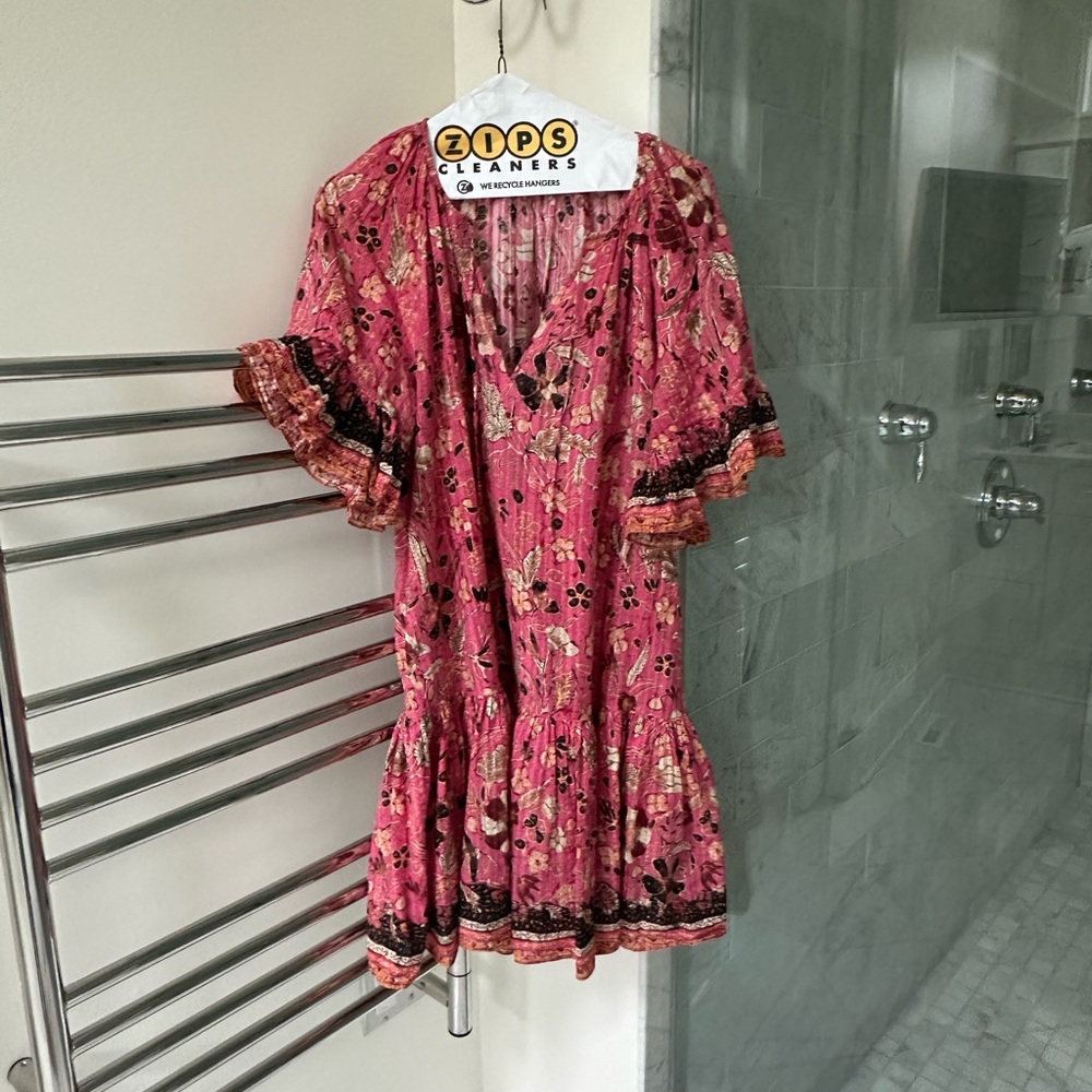 Ulla Johnson Pink Floral Mini Dress